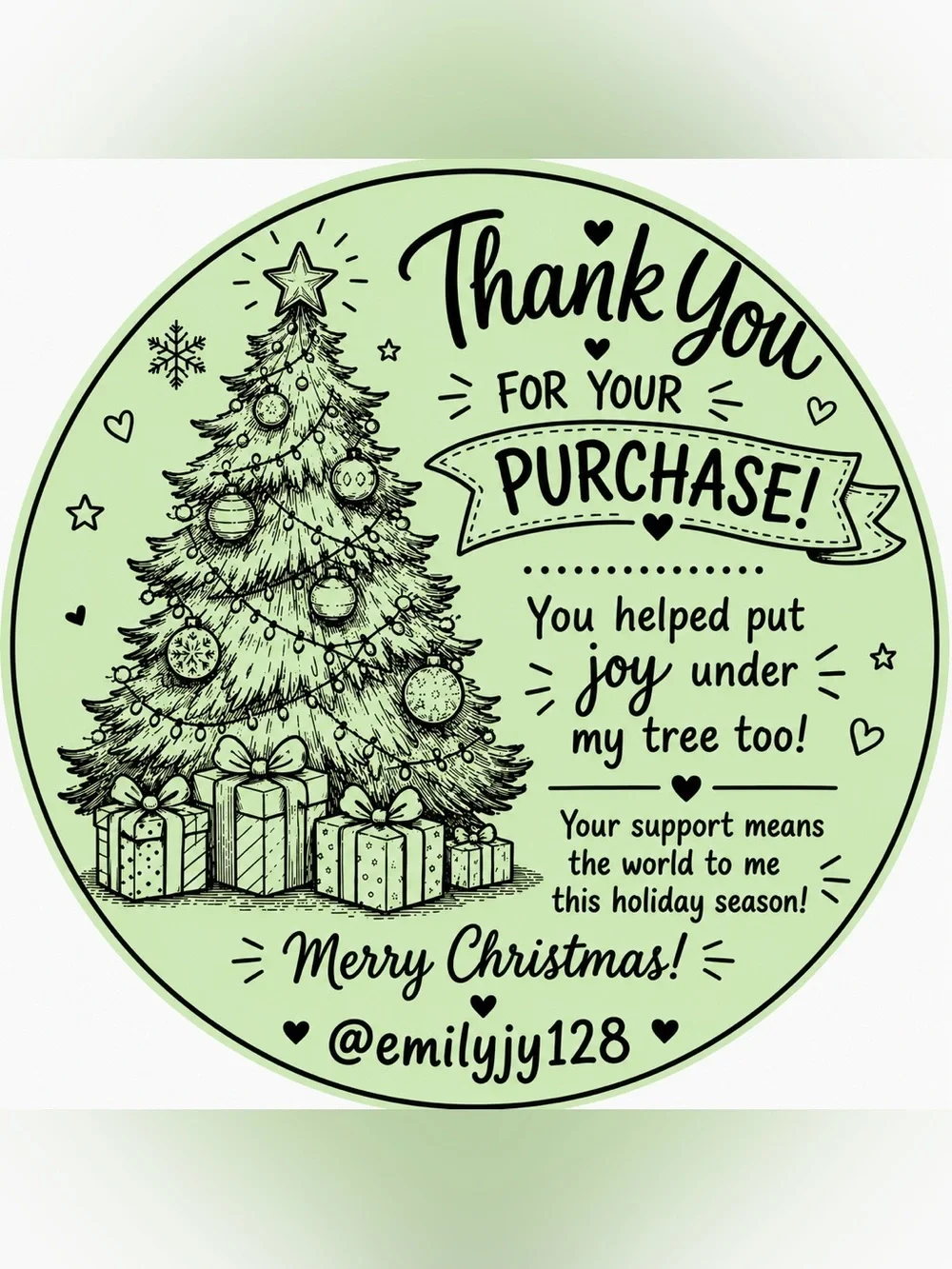 CUSTOM HOLIDAY 2” Stickers, 50 of One Color/Design with Closet Name